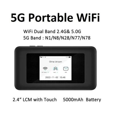 comprar 5000mAh 5G Dual-Band Pocket Router WiFi 6 Hotspot with SIM Slots 72H Streaming for Travel & Remote Work online manufacture